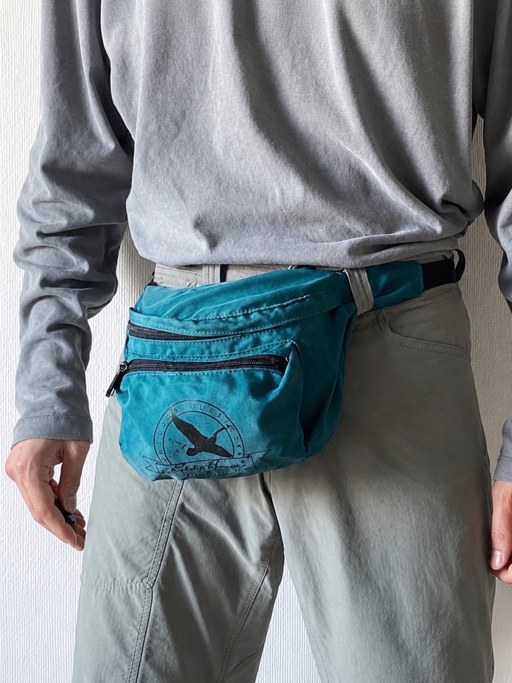 ✨Vintage 90’s Eddie Bauer Stowaway Packable Sling Nylon Waist Pack - Teal✨